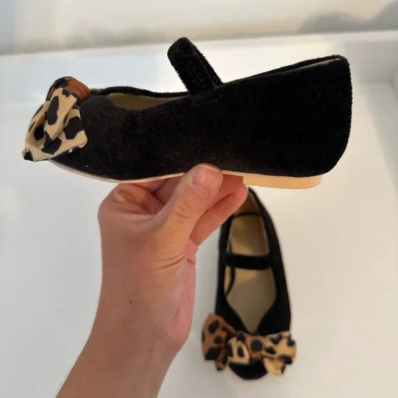 Janie and Jack Suede Ballet Flats with Leopard Bow - Toddler - Picture 5 of 9